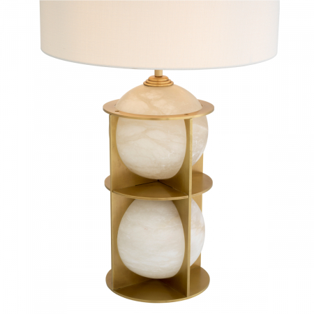 Lampă de masă, Eternity, finisaj din alamă cu aspect vintage, abajur inclus, Dims: W. 22 | max W. 45 | H. 75  (CM) [5]