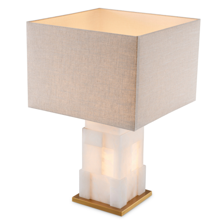 Lampa de masa Fabiano alabastru cu abajur |W. 25 | max W. 50 | H. 77 cm  [2]