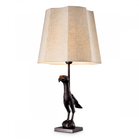 SALE % - Lampă de masă, Falcon, finisaj bronz, abajur inclus, Dims: W. 13.5 | max W. 35 | H. 75.5  (CM)