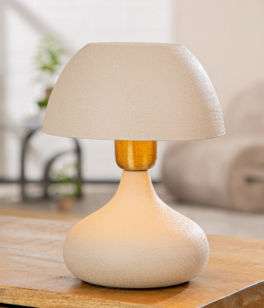Lampă de masă, Fier, bej, PU 1, H 24 cm, D 18 cm [5]