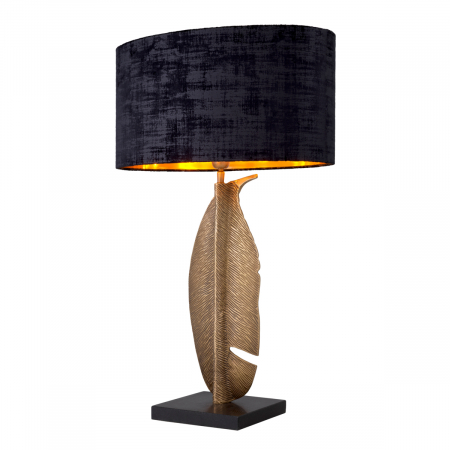 Lampă de masă, Foglia vintage finisaj alamă, abajur inclus, Dims: W. 20.5 | max W. 50 | H. 76.5  (CM) [2]