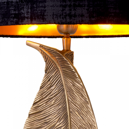 Lampă de masă, Foglia vintage finisaj alamă, abajur inclus, Dims: W. 20.5 | max W. 50 | H. 76.5  (CM) [4]