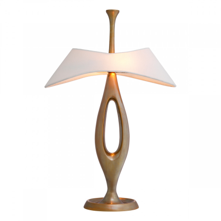 Lampă de masă, Gianfranco vintage finisaj alamă, abajur inclus, Dims: W. 17.5 | max W. 41.5 | H. 63  (CM) [3]