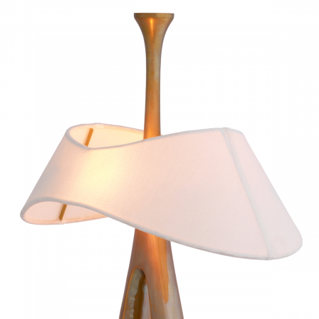 Lampă de masă, Gianfranco vintage finisaj alamă, abajur inclus, Dims: W. 17.5 | max W. 41.5 | H. 63  (CM) [4]
