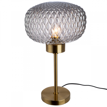 ILUMINAT - Lampa de masa, Glamour, model diamant, Sticla, Metal, auriu, PU 1, H. 50 cm, D. 29 cm
