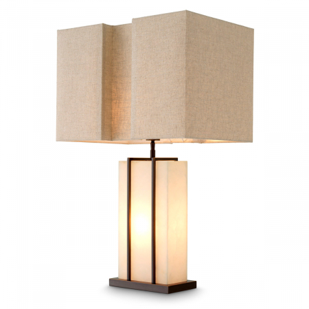 SALE % - Lampă de masă, Graham, finisaj bronz, abajur inclus, Dims: W. 24 | max W. 51 | H. 81  (CM)
