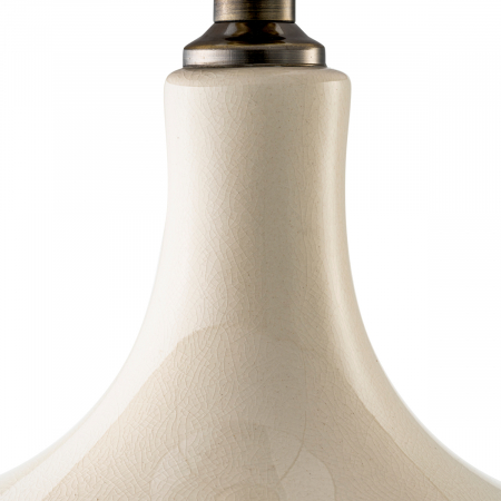Lampă de masă, Jones din ceramică albă trosită, abajur inclus, Dims: W. 40 | max W. 46 | H. 64.5 (CM) [6]