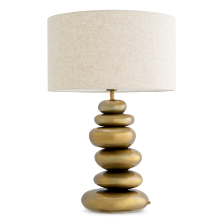 Lampa de masa Kallisto, finisaj vintage din alama, cu abajur |W. 26.5 | max W. 45 | H. 66.5 cm [2]