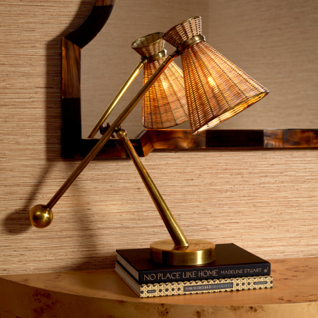 Veioze - Lampa de masa Kon Tiki ratan |W. 20 | D. 57 | max D. 67.5 | H. 59 | max H. 61.5 cm