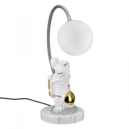 Lampa de masa (LED), Astronaut, Luna, Neil, Polyresin, alb, PU 1, L. 15 cm, L. 25 cm, H. 42 cm [1]