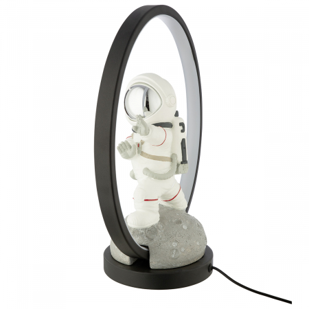 Lampă de masă (LED), Astronaut, Rășină sintetică, gri, negru, PU 1, L. 14 cm, l. 31 cm, H 34 cm [2]