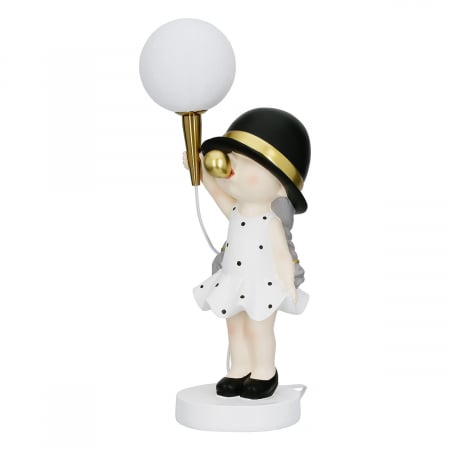ILUMINAT - Lampă de masă (LED), Fete, Bubblegum, Motiv gumă de mestecat, Polyresin, negru, alb, PU 1, L. 20 cm, L. 16 cm, H. 48 cm