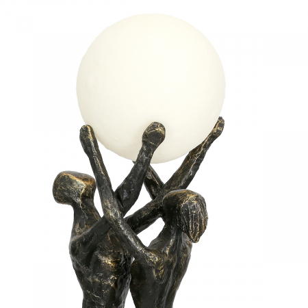 Lampa de masa (LED), hold the light, Motiv cuplu, Polyresin, bronz, PU 1, L. 8 cm, L. 26 cm, H. 47 cm [2]