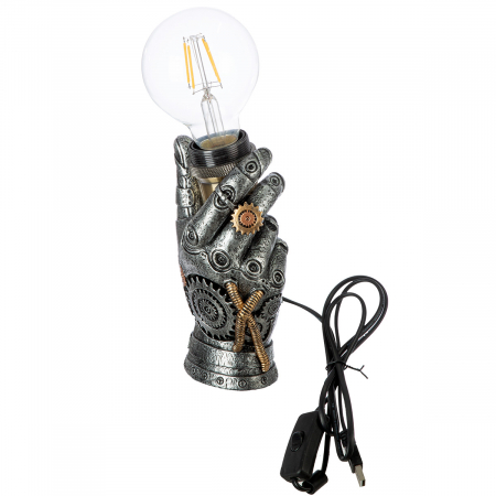 Lampă de masă (LED), Mână, Steampunk hand, Polyresin, alb, PU 2, L. 7 cm, L. 10 cm, H. 17,5 cm [2]