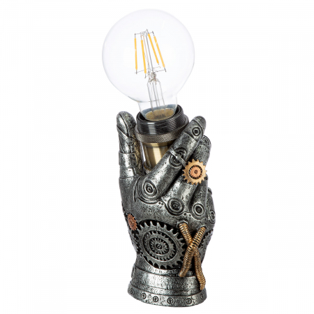 Lampă de masă (LED), Mână, Steampunk hand, Polyresin, alb, PU 2, L. 7 cm, L. 10 cm, H. 17,5 cm [1]