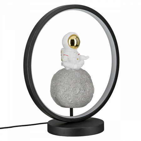Lampă de masă (LED), rotundă, Juno, motiv Astronaut, Polyresin, negru, alb, PU 1, L. 15 cm, L. 30,5 cm, H. 33 cm [2]