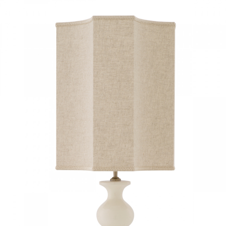 Lampă de masă, Mabel din ceramică albă trosită, abajur inclus, Dims: W. 20 | max W. 40.5 | H. 116.5  (CM) [3]