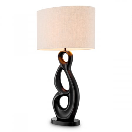 SALE % - Lampă de masă, Macias, finisaj bronz, abajur inclus, Dims: W. 26 | max W. 50 | H. 90  (CM)
