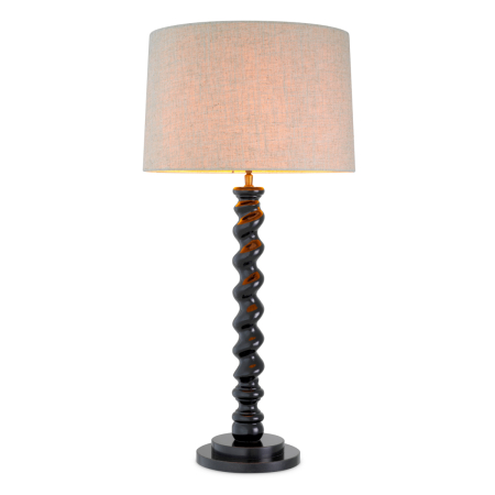 Veioze - Lampa de masa Massimo cu finisaj negru piano, Abajurul este inclus |W. 6 | max W. 41 | H. 81 cm 