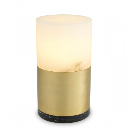 Veioze - Lampă de masă, McLean ø 20 cm alabastru, finisaj din alamă cu aspect vintage, Dims: Ø 20 | H. 36  (CM)