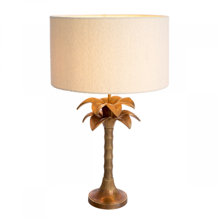 Lampă de masă, Mediterraneo, finisaj din alamă cu aspect vintage, abajur inclus buclé [1]