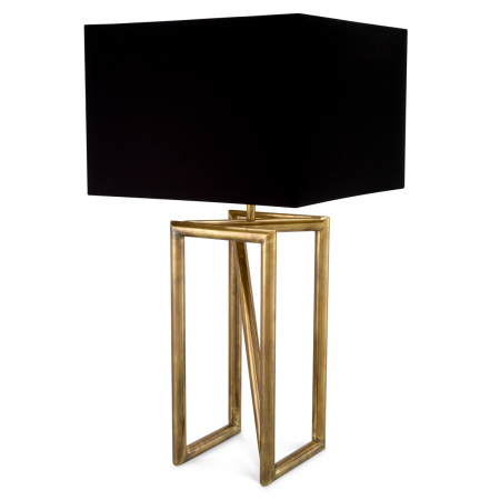 Lampă de masă, Michelino vintage finisaj alamă, abajur inclus, Dims: W. 26 | max W. 50 | H. 97  (CM) [5]