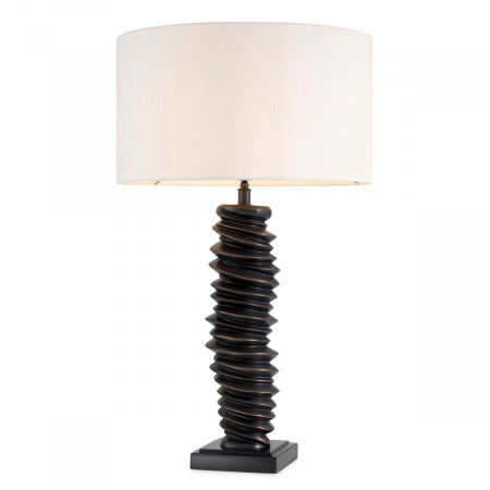Veioze - Lampă de masă, Miro bronz finisaj evidențiere, abajur inclus, Dims: W. 15.5 | max W. 45 | H. 75  (CM)