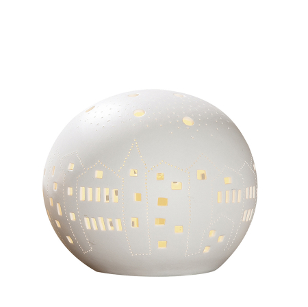 Lampa de masa, motiv Skyline, portelan, alb, PU 1, L. 18 cm, latime 18 cm, inaltime 15,5 cm [1]