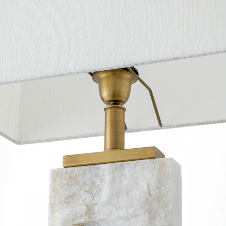 Lampă de masă, Newton L, finisaj din alamă cu aspect vintage, abajur inclus, Dims: W. 20 | max W. 40 | H. 70.5  (CM) [5]