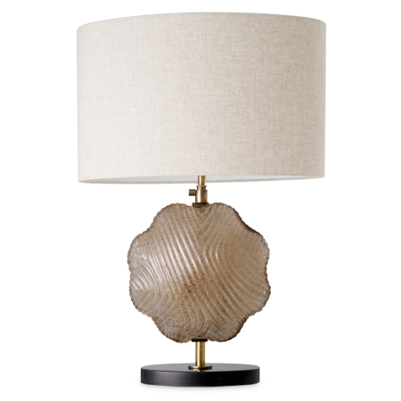 Lampa de masa Nuria, finisaj vintage din alama, sticla lucrata manual, Abajurul este inclus |W. 30 | max W. 50 | H. 69 cm  [3]
