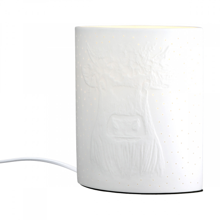 ILUMINAT - Lampă de masă, ovală, porțelan, albă, PU 1, L. 10 cm, l. 17 cm, H 20 cm
