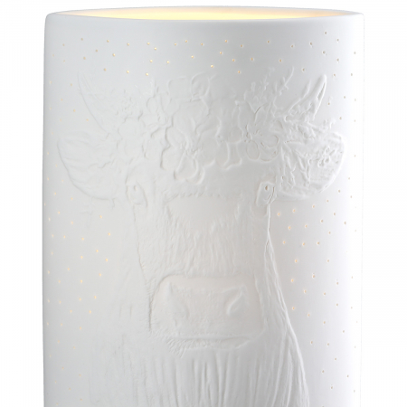 Lampă de masă, ovală, porțelan, albă, PU 1, L. 10 cm, l. 18 cm, H 28 cm [2]