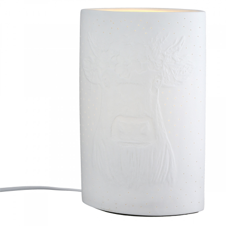 ILUMINAT - Lampă de masă, ovală, porțelan, albă, PU 1, L. 10 cm, l. 18 cm, H 28 cm