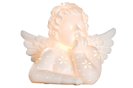 ILUMINAT - Lampa de masa, „Raffael”, Portelan, alb, PU 1, L. 25 cm, l. 13 cm, H 23,5 cm