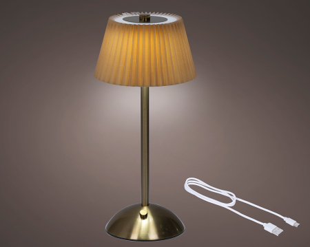 Lampa de masa, Rasina, aurie, maro deschis, PU 3, H 31 cm, A. 16 cm [1]