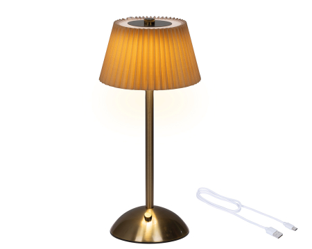 Lampa de masa, Rasina, aurie, maro deschis, PU 3, H 31 cm, A. 16 cm [3]