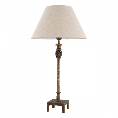 Lampă de masă, Santoro, finisaj din alamă cu aspect vintage, abajur inclus, Dims: W. 14.5 | max W. 44.5 | H. 84  (CM) [2]