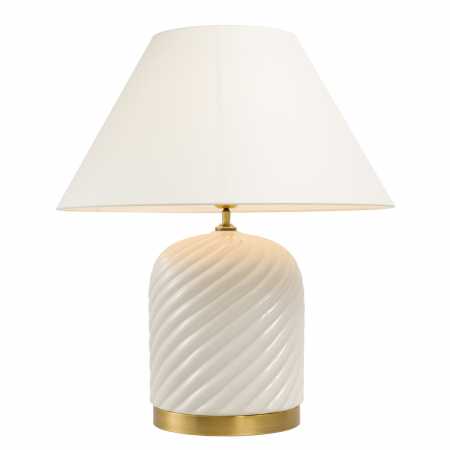 Veioze - Lampă de masă, Savona ceramică albă, abajur inclus, Dims: W. 26 | max W. 58 | H. 66  (CM)