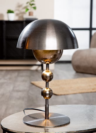 ILUMINAT - Lampa de masa, Sfera, "Metallique", Fier, culoare argintie, PU 1, H 43,5 cm, A. 26,5 cm