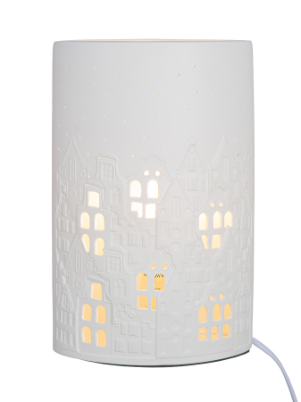 Lampa de masa, "Stadtlichter", motiv casa, portelan, alb, PU 1, L. 10 cm, l. 18 cm, H 28 cm [1]