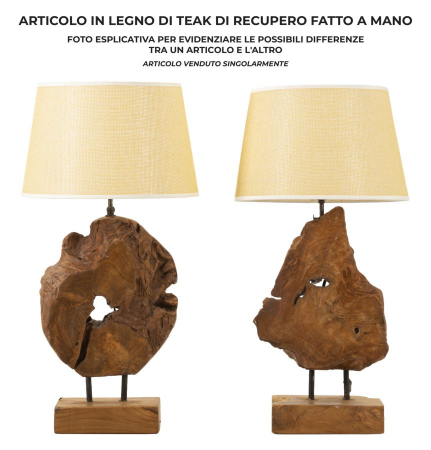Lampă de masă, tec, KEPALA ø 35x69 cm [9]