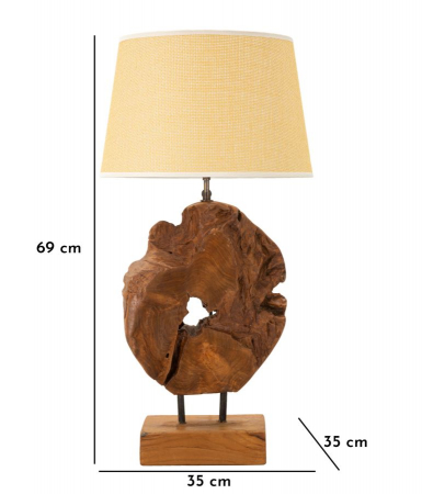 Lampă de masă, tec, KEPALA ø 35x69 cm [11]