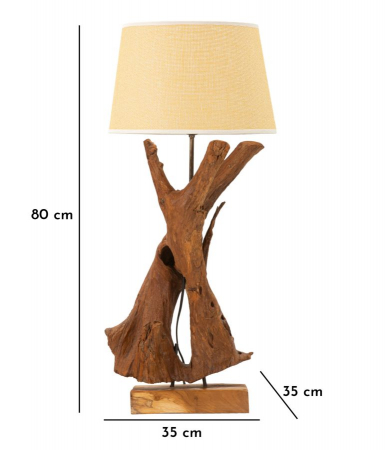 Lampă de masă, tec, KEPALA ø 35x80 cm [11]