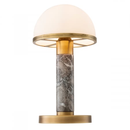 Lampă de masă, Ziegèl, finisaj din alamă cu aspect vintage marmură gri, Dims: W. 18 | max W. 21 | H. 41  (CM) [2]