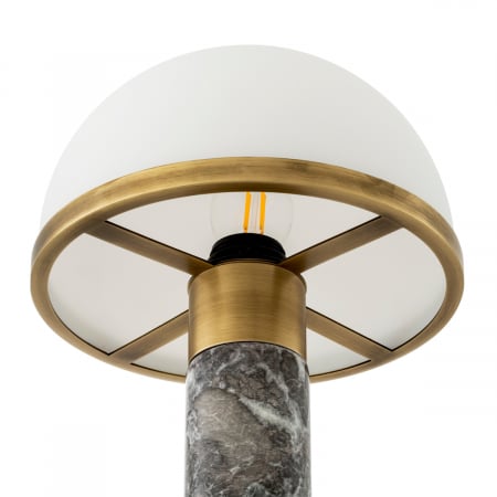 Lampă de masă, Ziegèl, finisaj din alamă cu aspect vintage marmură gri, Dims: W. 18 | max W. 21 | H. 41  (CM) [3]