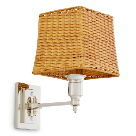 Lampa de perete Lexington cu finisaj nichel si abajur din ratan [1]