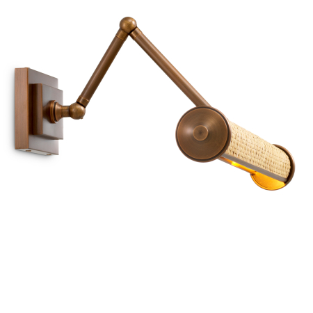 Lampa de perete Luca L ratan finisaj alama antica |W. 43 | max D. 37 | H. 8.5 cm  [4]