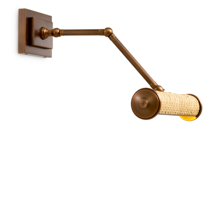 Lampa de perete Luca S ratan finisaj alama antica |W. 29.5 | max D. 37 | H. 8.5 cm  [2]
