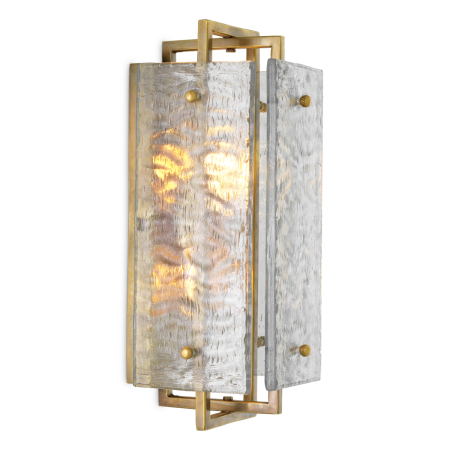 ILUMINAT - Lampa de perete Solara cu finisaj vintage din alama |W. 16 | D. 15 | H. 35 cm 