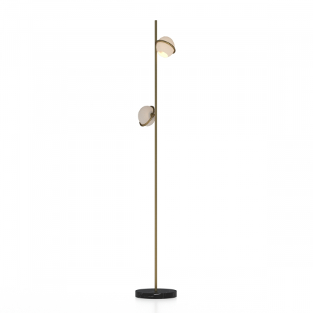 Lampadare - Lampă de podea Aprillia, finisaj din alamă cu aspect vintage, Dims: Ø 26 | H. 150  (CM)